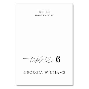 Editable Guest Name Heart Wedding Place Card