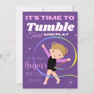 Editable Gymnastics Party Printable + Digital Invitation