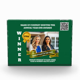 Editable Hairdresser stylist photo logo annual  Acrylic Award