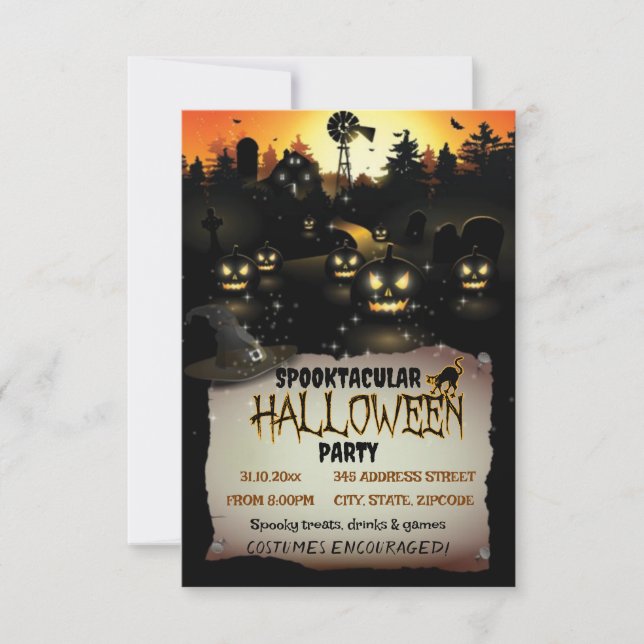 Editable Halloween Costume Party Invitation (Front)