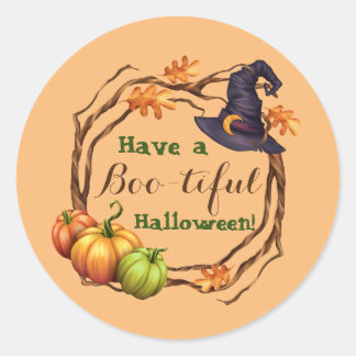 Editable Halloween Fall Party Treat Favor Stickers