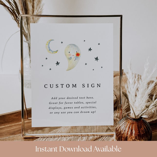 Editable Halloween Ghost Baby Shower Sign Template (Creator Uploaded)