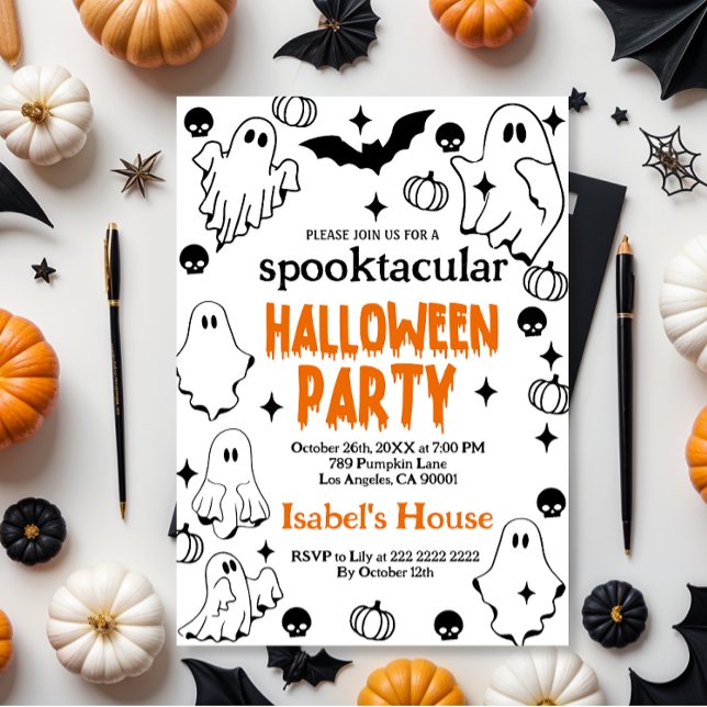editable halloween ghost spooktacular birthday  invitation (Creator Uploaded)