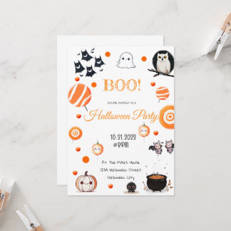Editable Halloween Invitation Card