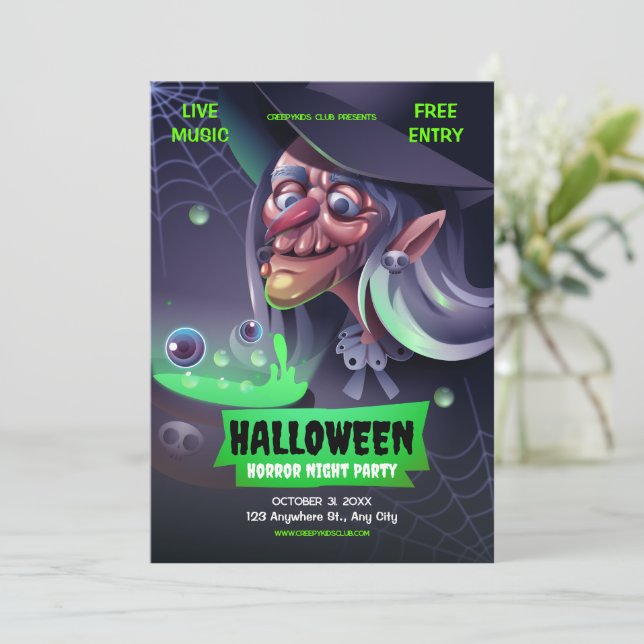 Editable Halloween Invitation, Halloween Horror Ni Invitation (Standing Front)