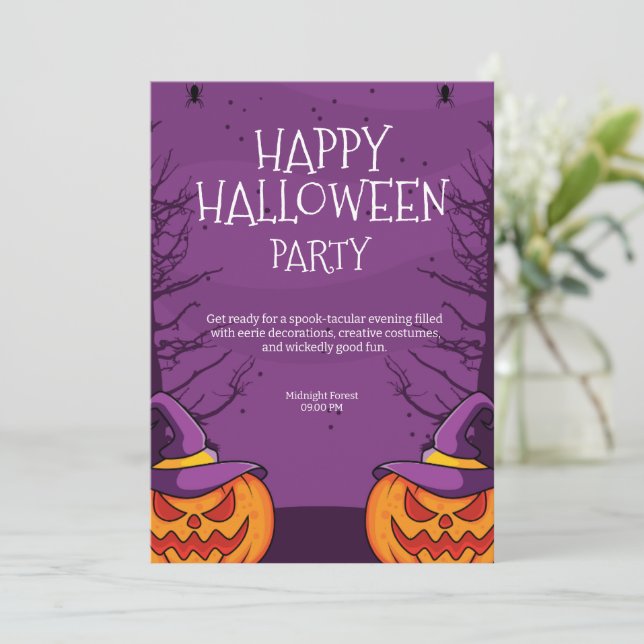 Editable Halloween Invitation, Halloween Party  Invitation (Standing Front)
