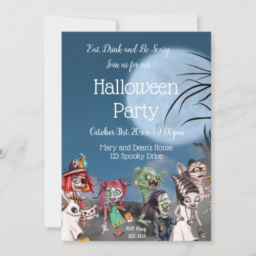 Editable Halloween Invitation Trick or Treat Invitation