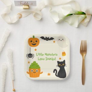 Editable Halloween – Little Monster Bash -  Paper Plates