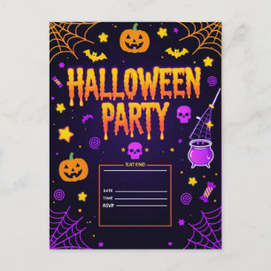 Editable Halloween Party Holiday Postcard