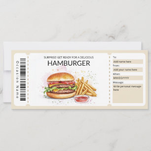 Editable Hamburger Gift Voucher Template