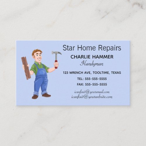 Editable Handyman Business Card