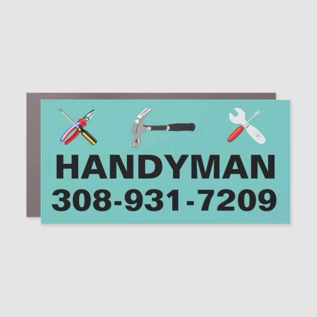Editable Handyman Business  Custom Car Magnet (Front)