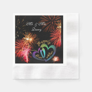 Editable - Happily Ever After with Fireworks Napkins