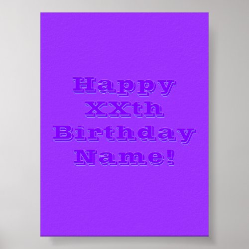 Editable Happy Birthday Any Name or Age Poster