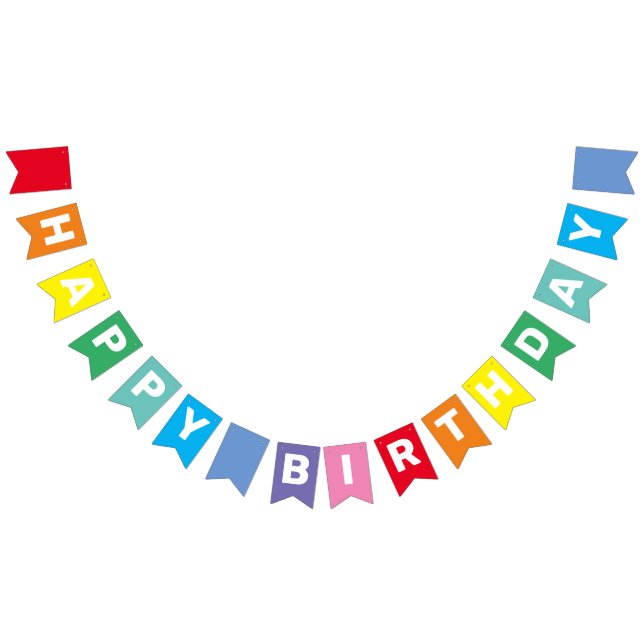 Editable Happy Birthday Rainbow Banner (All)