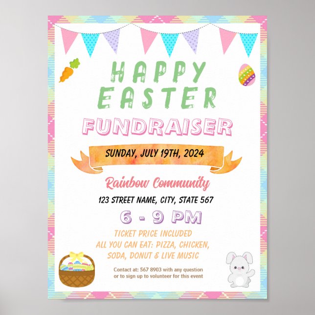Editable happy easter event flyer poster (Front)