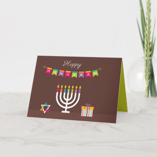 Editable Happy Hanukkah Candles Card