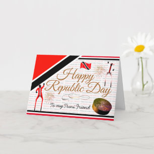 Editable Happy Republic Day to my Trini Friend Card