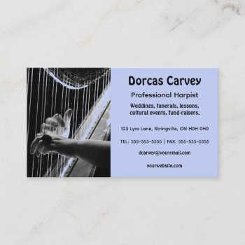 Editable Harpist Business Card by NorthernPrint at Zazzle