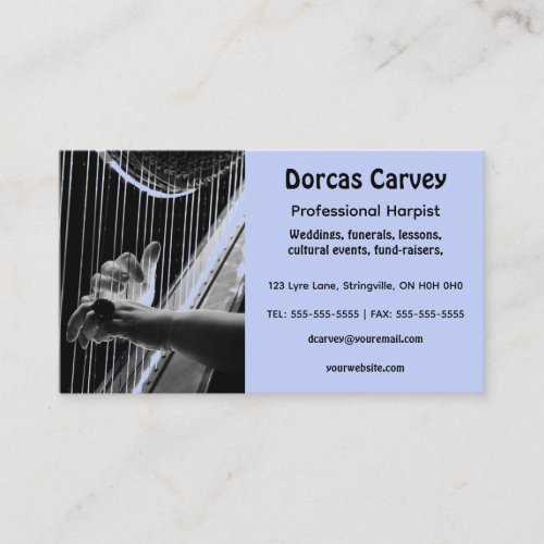 Editable Harpist Business Card