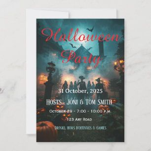 Editable Haunted Mansion Halloween Invitation 
