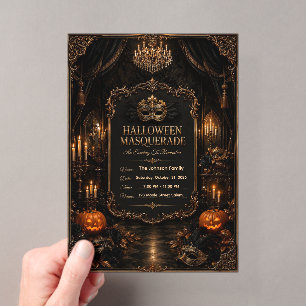 Editable Haunted Mansion Halloween Party Invitatio Acrylic Invitations