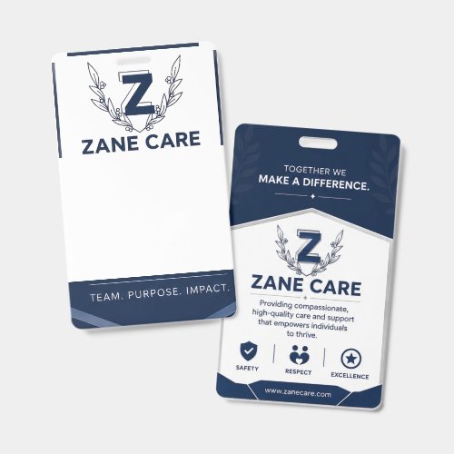 Editable Healthcare Employee ID Badge Template | P