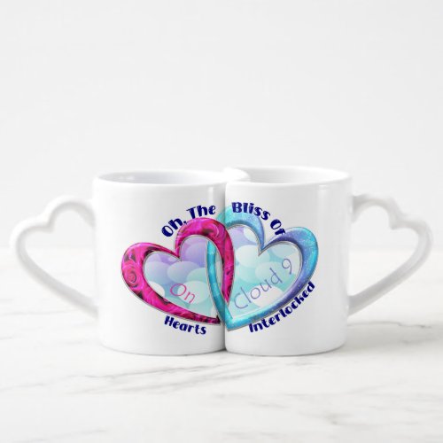Editable Heart Interlocked in Bliss Coffee Mug Set