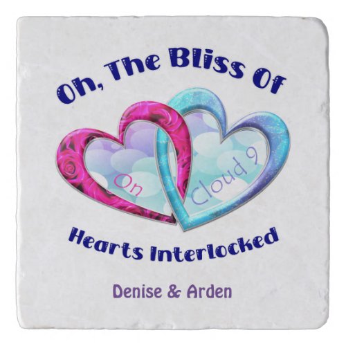 Editable Hearts Interlocked in Bliss Trivet