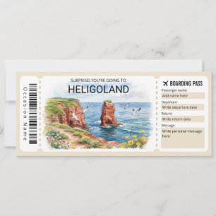 Editable Heligoland Trip Boarding Pass Ticket Invitation