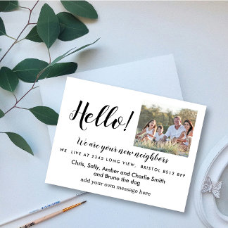 Editable Hello Neighbor, New Address, intro Announcement Postcard