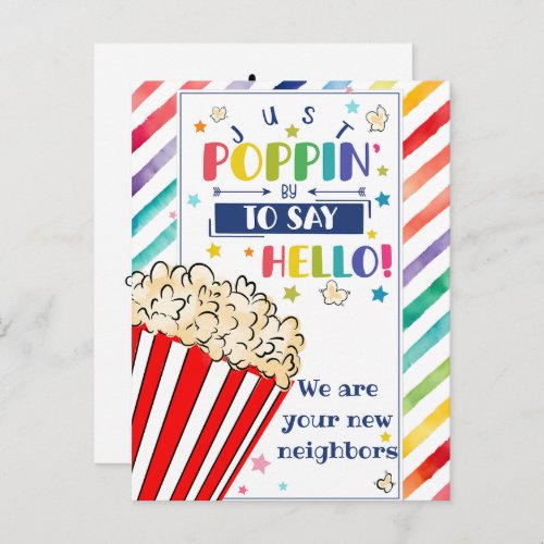 Editable Hello Neighbor  New Address intro Announcement Postcard