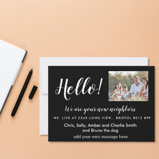 Editable Hello Neighbor,  New Address photo Invitation