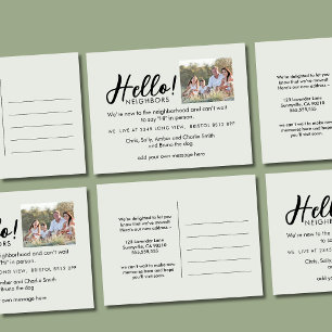 Editable "Hello Neighbor" Postcard New Address,