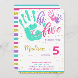 Editable High Five Birthday Invitation