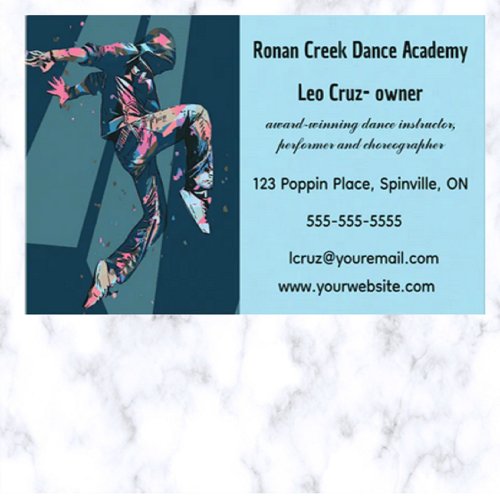 Editable Hip Hop Dance Academy Business Card
