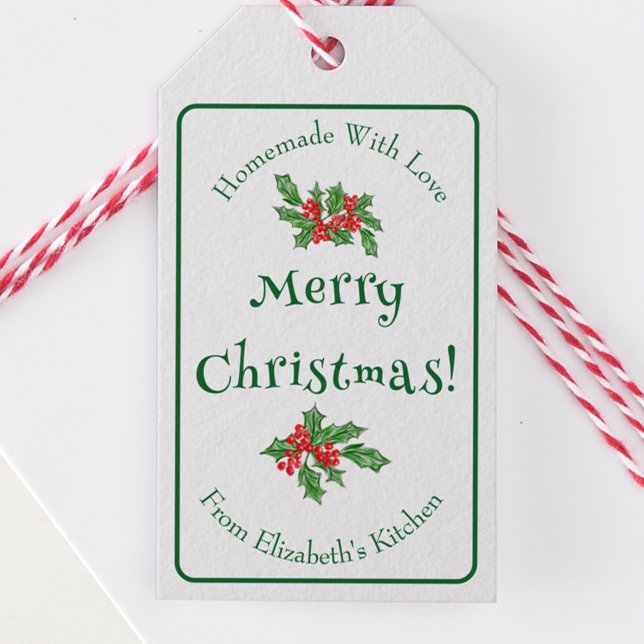Editable Holiday Baking Gift White Merry Christmas Tags (Creator Uploaded)