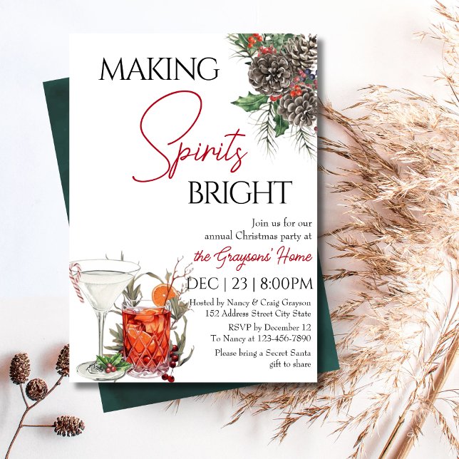Editable Holiday Christmas Cocktail Party Invitation (Creator Uploaded)