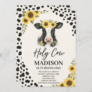 Editable Holy Cow Birthday Invitation 