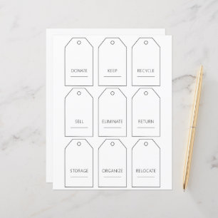 Editable Home Decluttering Tag Set