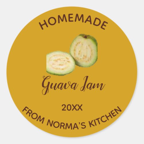 Editable Homemade Guava Jam Classic Round Sticker