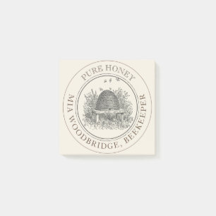 Editable Honey Beekeeper Skep Post It Notes