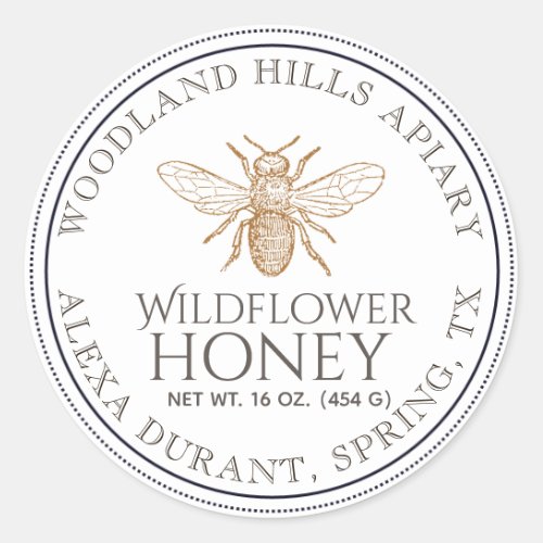 Editable Honey Jar Bee Wildflower Label