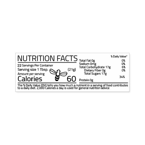 Editable Honey Nutrition Facts Stamp Little Bee 