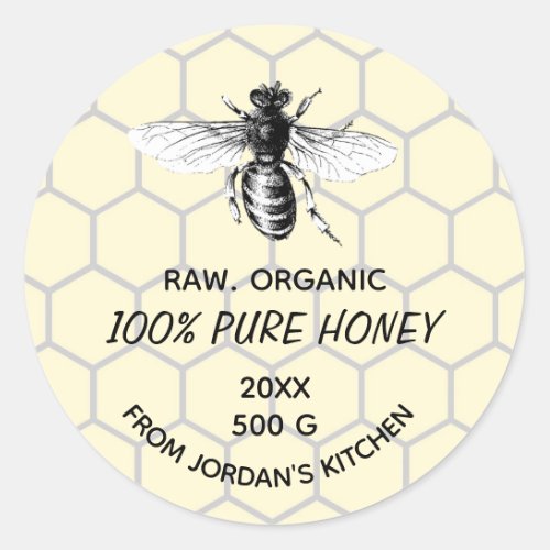 Editable Honeycomb Honey Label