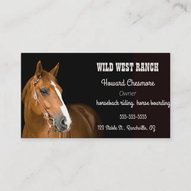 Editable Horse Stable Ranch Business Card Zazzle