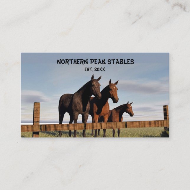 Editable Horse Stables Business Card (Front)