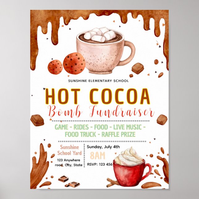 Editable hot cocoa bomb flyer poster (Front)