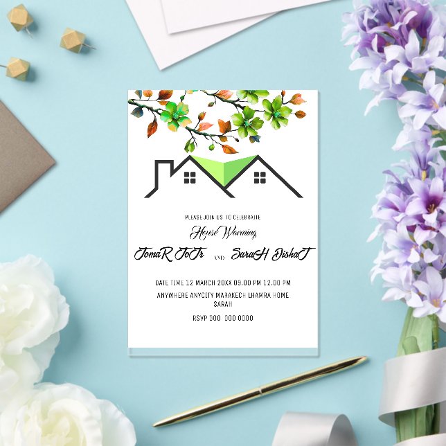 Editable House Warming Invitation, House Warming P Acrylic Invitations (Insitu (Wedding))