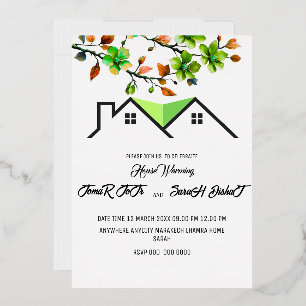 Editable House Warming Invitation, House Warming P Foil Invitation